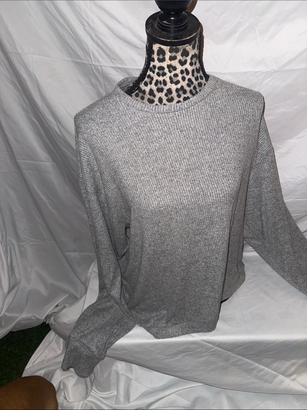 Classic Crewneck Women's Sweater - Light Gray